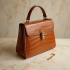 Structured Shoulder Bag in Crocodile Pattern