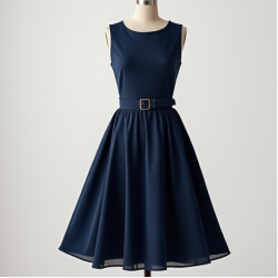 Ethereal A-Line Party Dress with Belt