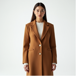 Tailored Cardigan Coat with Gold Buttons