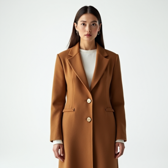Tailored Cardigan Coat with Gold Buttons