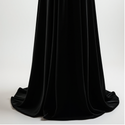 Velvet Evening Gown with Bow Accent