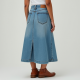 A-Line Midi Skirt in Light Wash