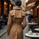 Double-Breasted Trench Coat with Belt Closure