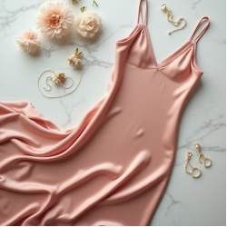 Silk Satin Slip Dress in Pastel Shades