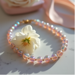 Beaded Beaded Necklace in Opal Tint