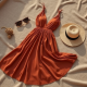 Wrap Wrap Dress with Backless Design