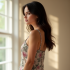 Printed Cami Top with Pearl Buttons