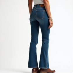 Cropped Flare Jeans with Pocket Details