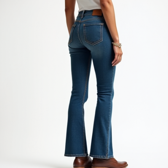 Cropped Flare Jeans with Pocket Details