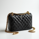 Quilted Shoulder Bag with Gold Chain
