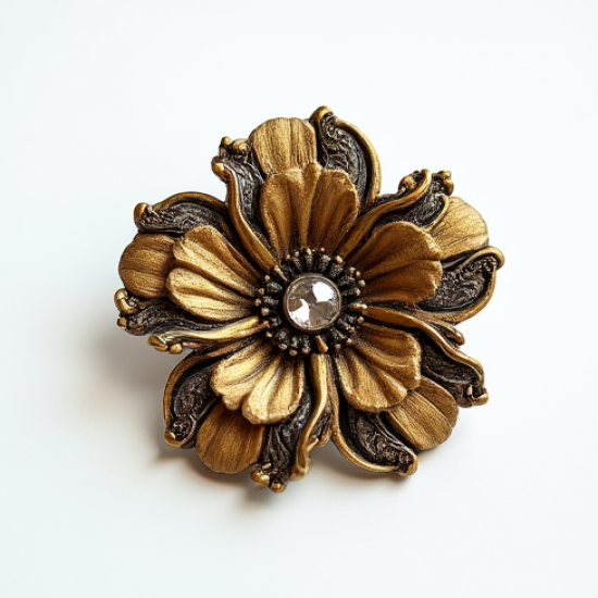 Vintage-Inspired Statement Brooch in Antique Finish