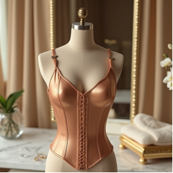 Satin Corset Top with Keyhole Back
