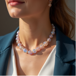 Beaded Beaded Necklace in Opal Tint