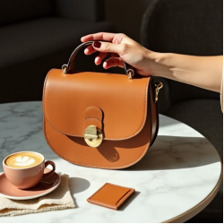 Crossbody Saddle Bag with Twist Lock