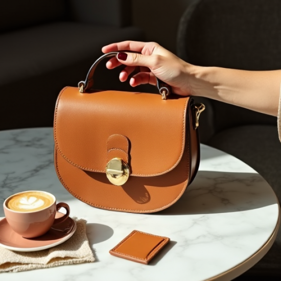 Crossbody Saddle Bag with Twist Lock