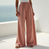 Wide-Leg Palazzo Pants in Pastel Color