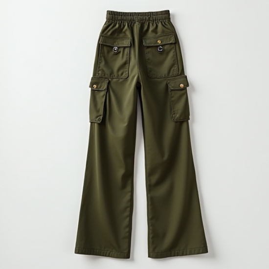Flared Cargo Pants with Pocket Details