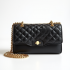 Quilted Clutch Bag with Gold Chain