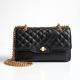 Quilted Clutch Bag with Gold Chain