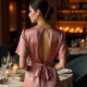 Satin Wrap Top with Keyhole Back