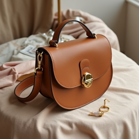 Crossbody Saddle Bag with Twist Lock