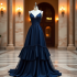 Ruffled Evening Gown with Empire Waist