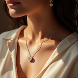 Gold-Plated Pendant Necklace with Heart Motif