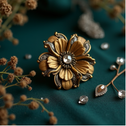 Vintage-Inspired Statement Brooch in Antique Finish