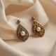 Vintage-Inspired Drop Earrings in Antique Finish