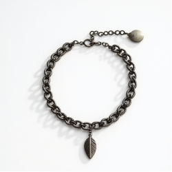 Silver-Tone Anklet in Antique Finish
