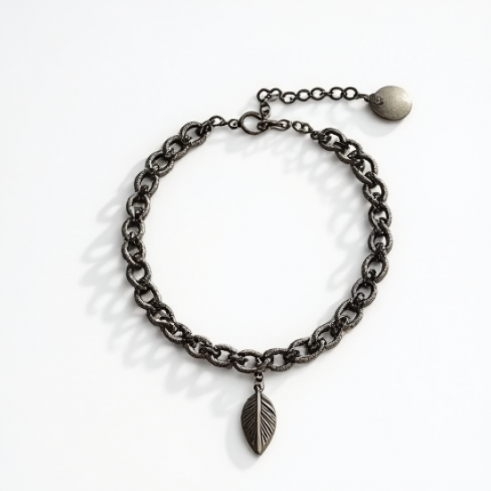 Silver-Tone Anklet in Antique Finish