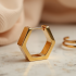 Geometric Hoop Earrings in Geometric Shape