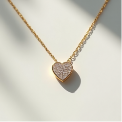 Gold-Plated Pendant Necklace with Heart Motif