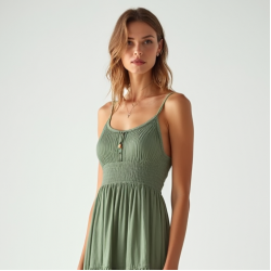 Tiered High-Low Dress with Slit Detail