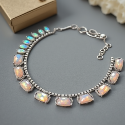 Layered Choker Necklace in Opal Tint