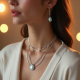 Layered Choker Necklace in Opal Tint