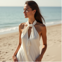 Chic Halter Neck Top with Bow Detail