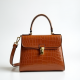 Structured Shoulder Bag in Crocodile Pattern