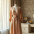 Silk Wrap Dress with V-Neckline