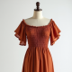 Off-Shoulder Peasant Dress with Backless Design