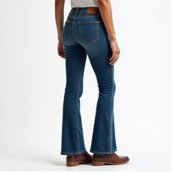 Cropped Flare Jeans with Pocket Details