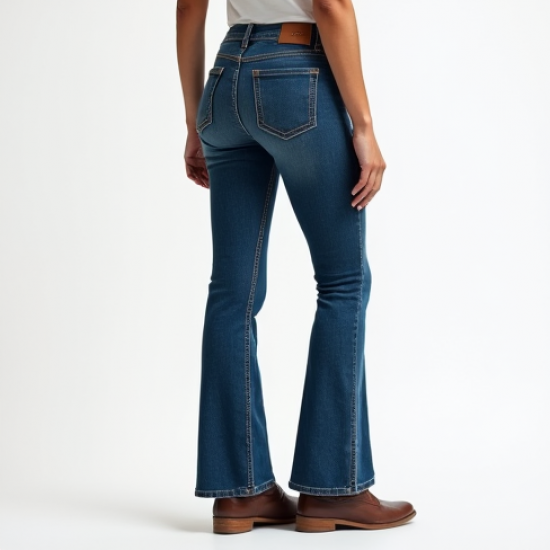 Cropped Flare Jeans with Pocket Details