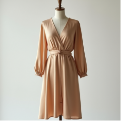 Silk Wrap Dress with V-Neckline