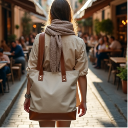 Canvas Canvas Shopper with Detachable Strap