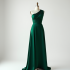 Silk One-Shoulder Dress with Empire Waist