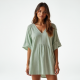 Striped Tunic Top with Dropped Shoulders