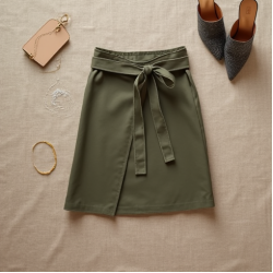 Wrap Mini Skirt with High Slit