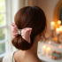 Satin Hair Bow Clip with Bow Accent
