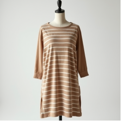 Striped Tunic Top in Solid Neutral