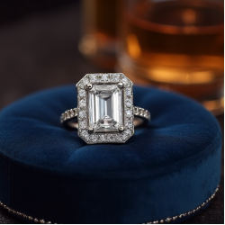 Rhinestone Cocktail Ring with Cubic Zirconia